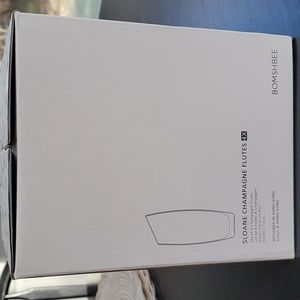 Sloane Champagne Flutes, Bomshbee, 4 count, BRAND NEW IN ORG PKG